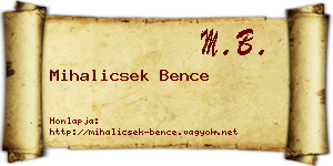 Mihalicsek Bence névjegykártya